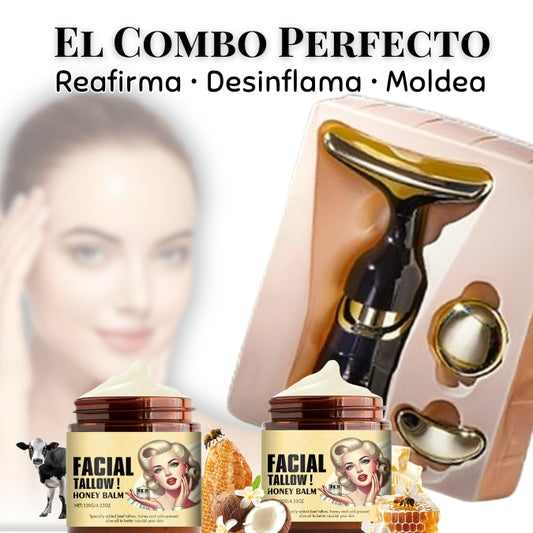 🌿 Combo 2 Cremas Facial Tallow + Masajeador Reafirmante